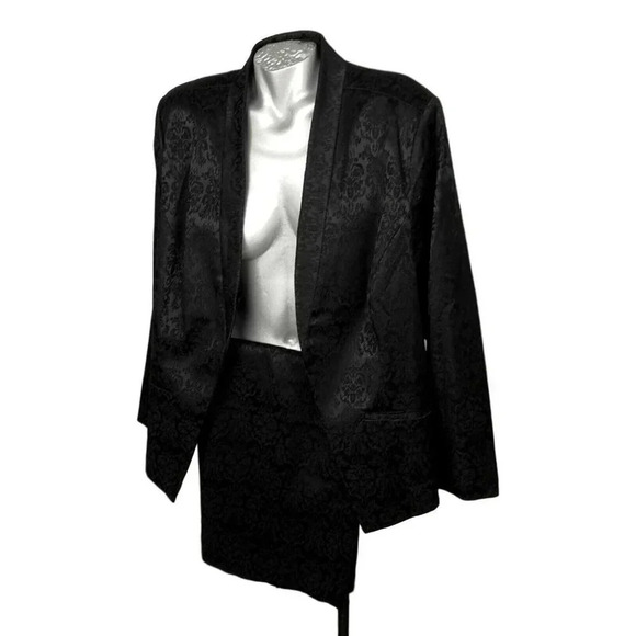 Penningtons Woman's Suit Black Jacquard Jacket Skirt Plus Size 22 New - Picture 2 of 6